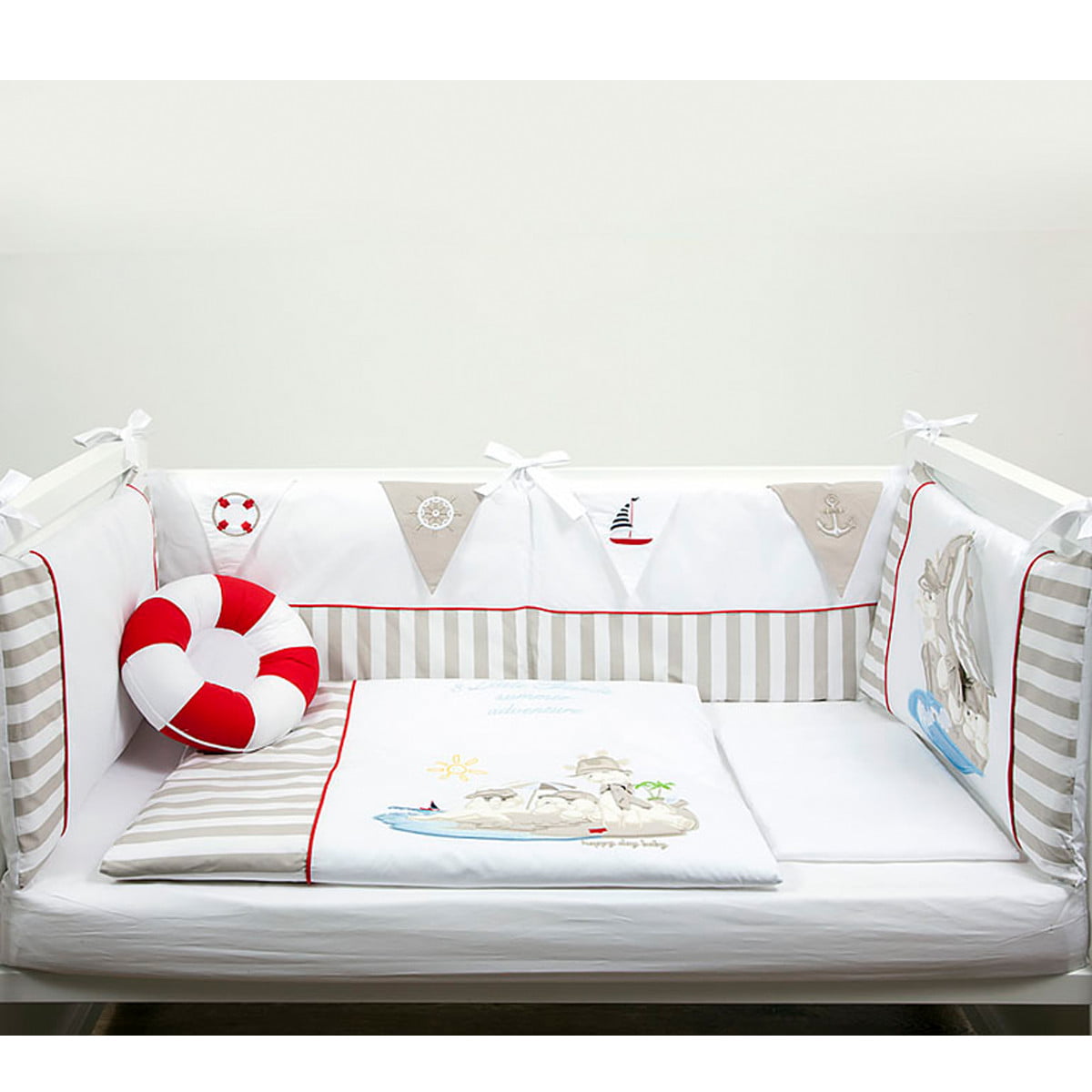 Deksi posteljina "Tri drugara na moru", bež 1 Deksi posteljina "Tri drugara na moru", bež