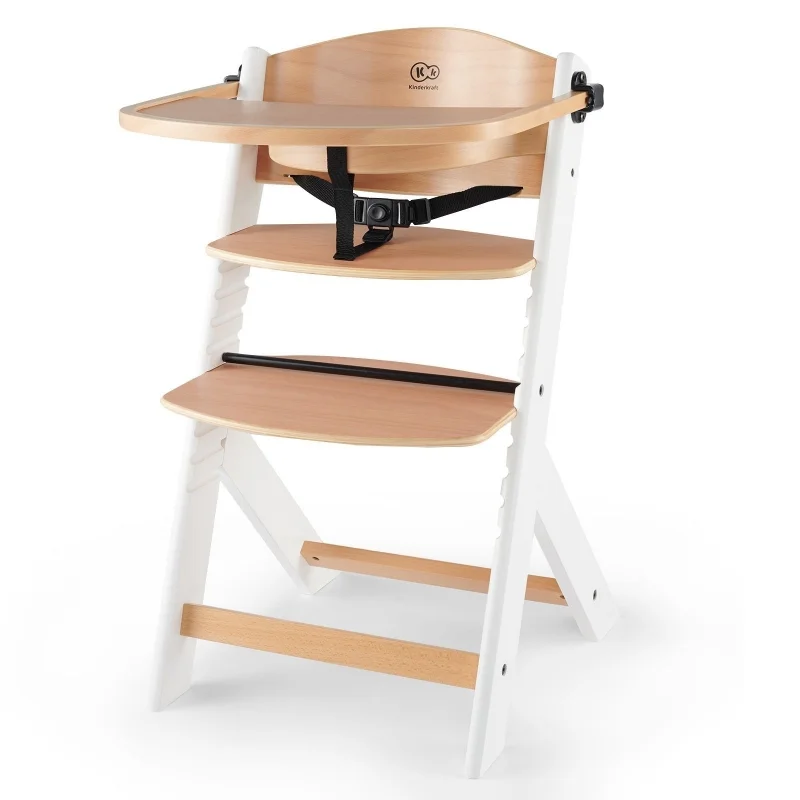 KINDERKRAFT STOLICA ZA HRANJENJE 2U1 ENOCK NATUR+WHITE