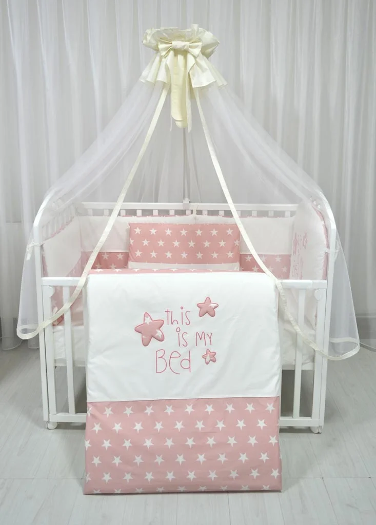 Posteljina za bebe "THIS IS MY BED"-koral