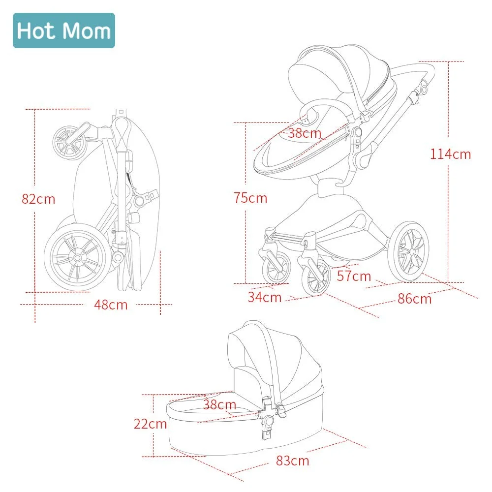 KOLICA HOT MOM GREY 2U1 (sportsko sediste+korpa)