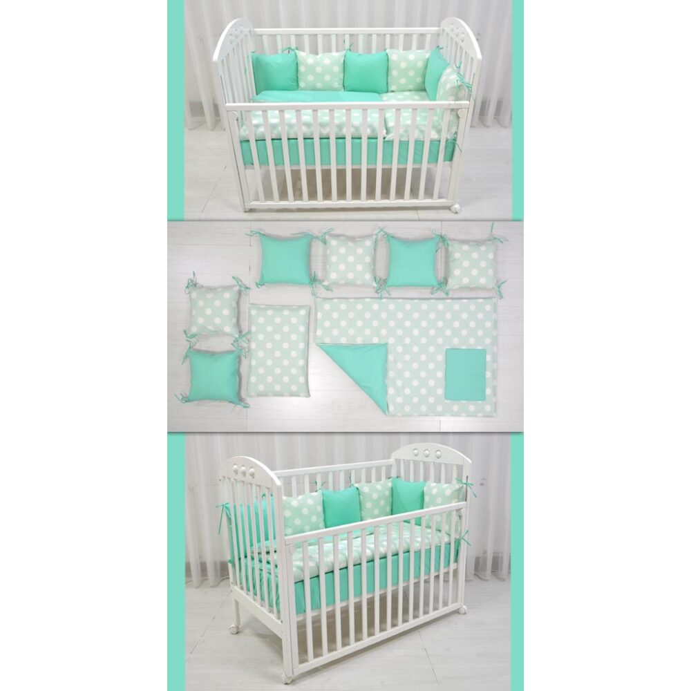 Posteljina za bebe sa jastucima-zelena