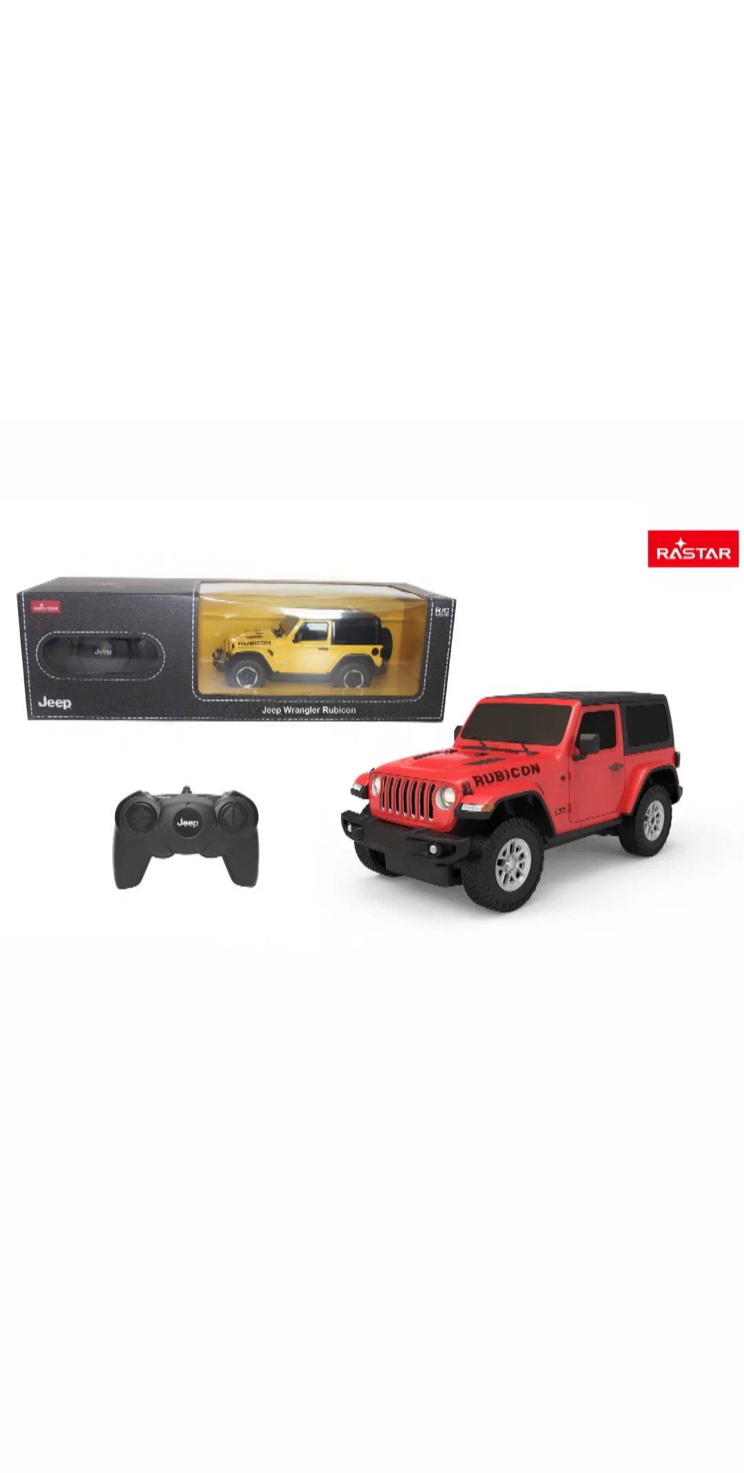 RASTAR RC AUTOMOBIL JEEP WRANGLER 1:24 žuti, crveni