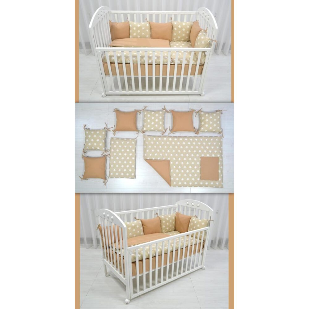 Posteljina za bebe sa jastucima-krem