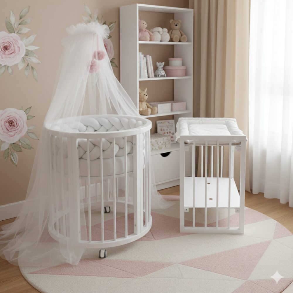 Dream okrugli krevetac za bebe 9u1 dusek gratis